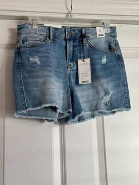 New Judy Blue Small High Waist Distressed Raw Hem Denim Jean Shorts JB150059